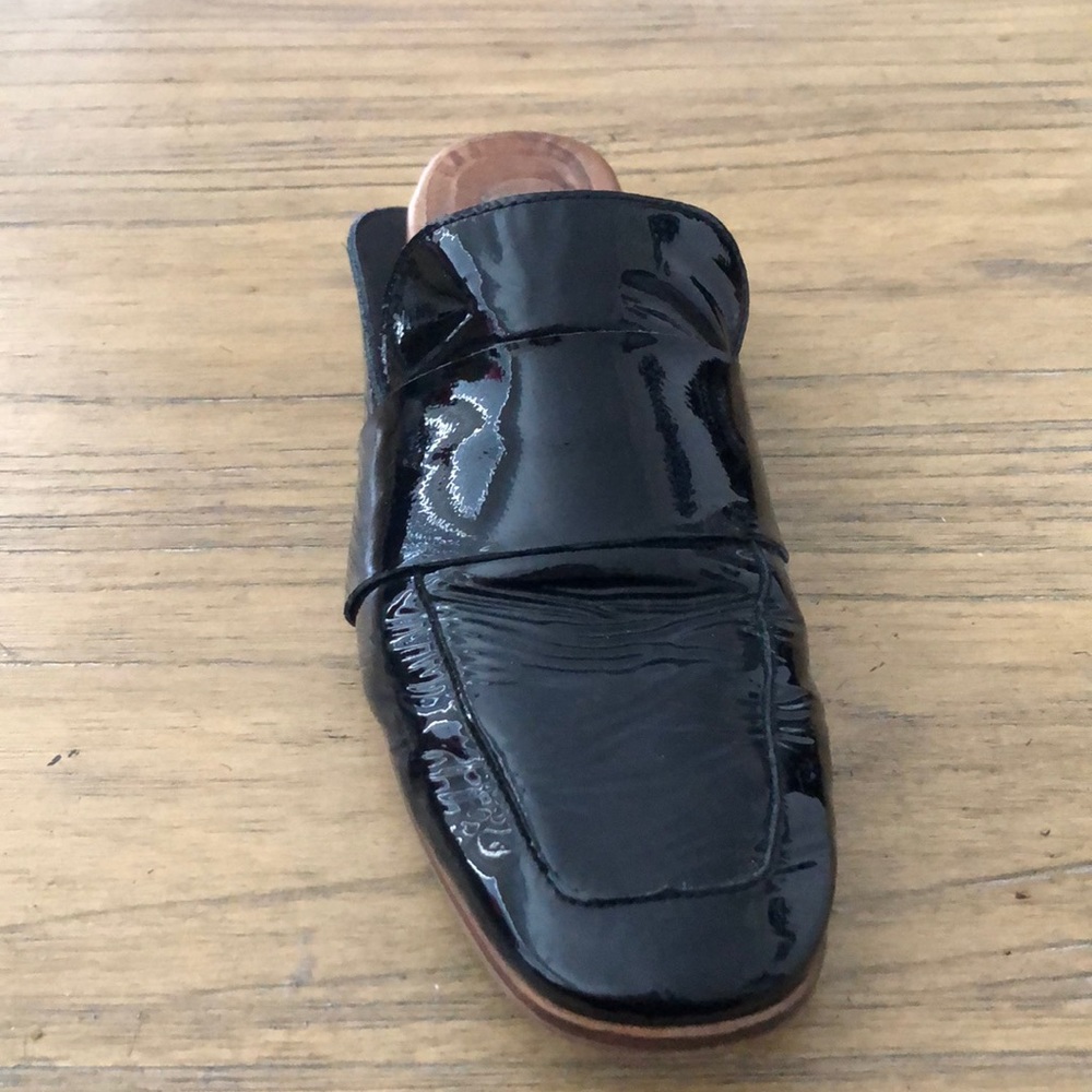 Black Faux Leather Loafers